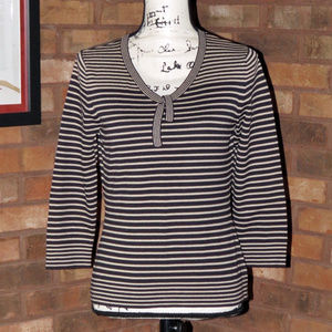 Ann Taylor LOFT Striped Fine Knit Top - Size M
